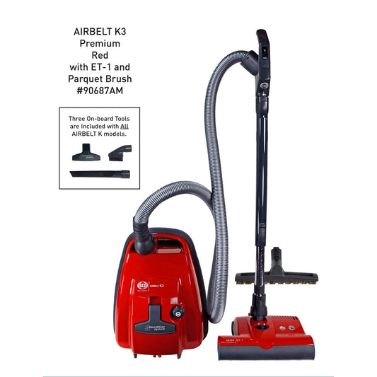 SEBO AIRBELT K3 Premium Canister Vacuum Cleaner Red