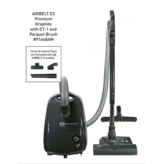 SEBO AIRBELT E3 Premium Canister Vacuum Cleaner Graphite